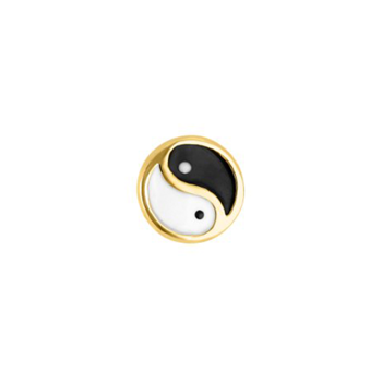 Nordahl's Ørestik yin yang i forgyldt sølv 